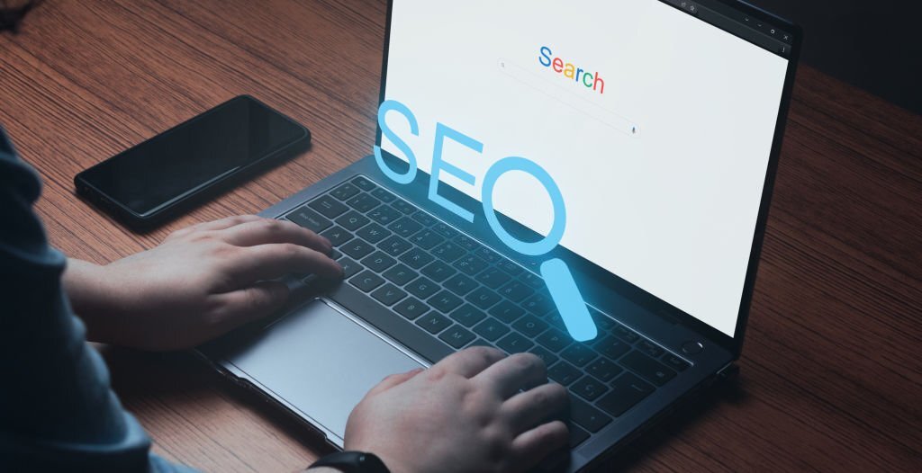 SEO Search Engine Optimization concept. Ranking traffic on website. Digital marketing business technology.
